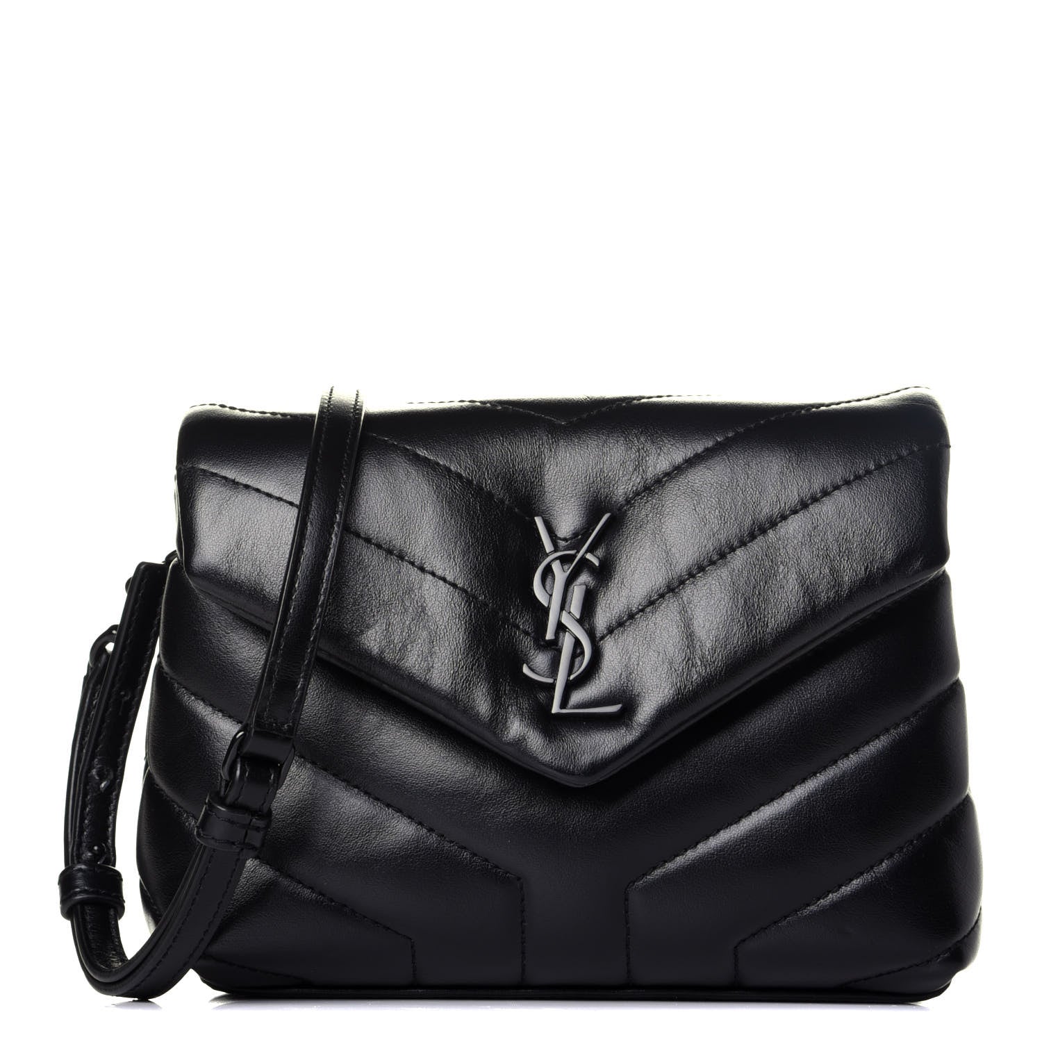 Saint Laurent Calfskin Y Quilted Monogram Toy Loulou Crossbody Bag Black 1 of 9