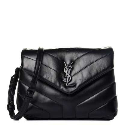 Saint Laurent Calfskin Y Quilted Monogram Toy Loulou Crossbody Bag Black 1 of 9