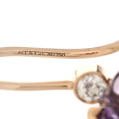 Tiffany 18K Rose Gold Diamond Amethyst Sparklers Drop Earrings 4 of 5