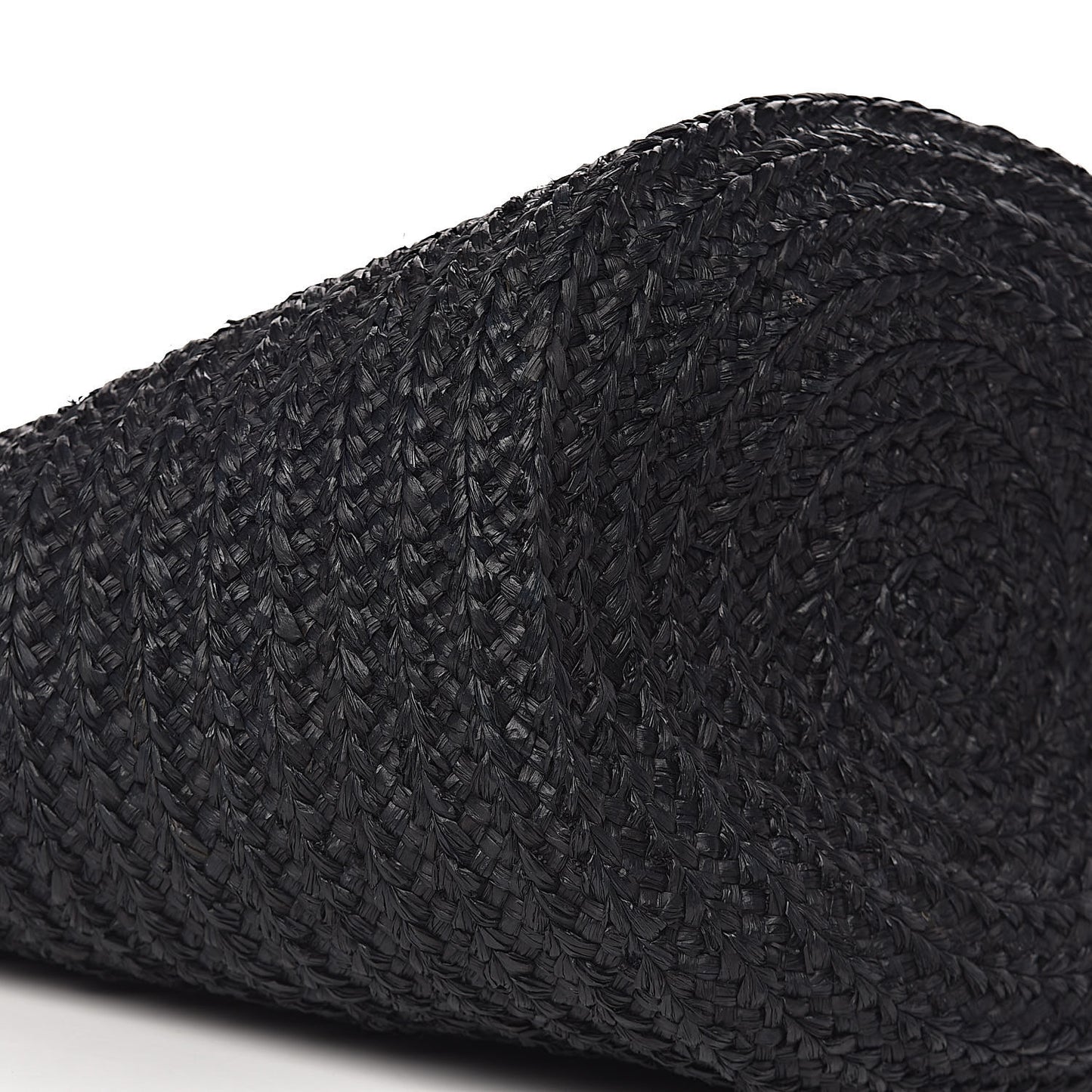 Raffia Medium Panier Bag Black