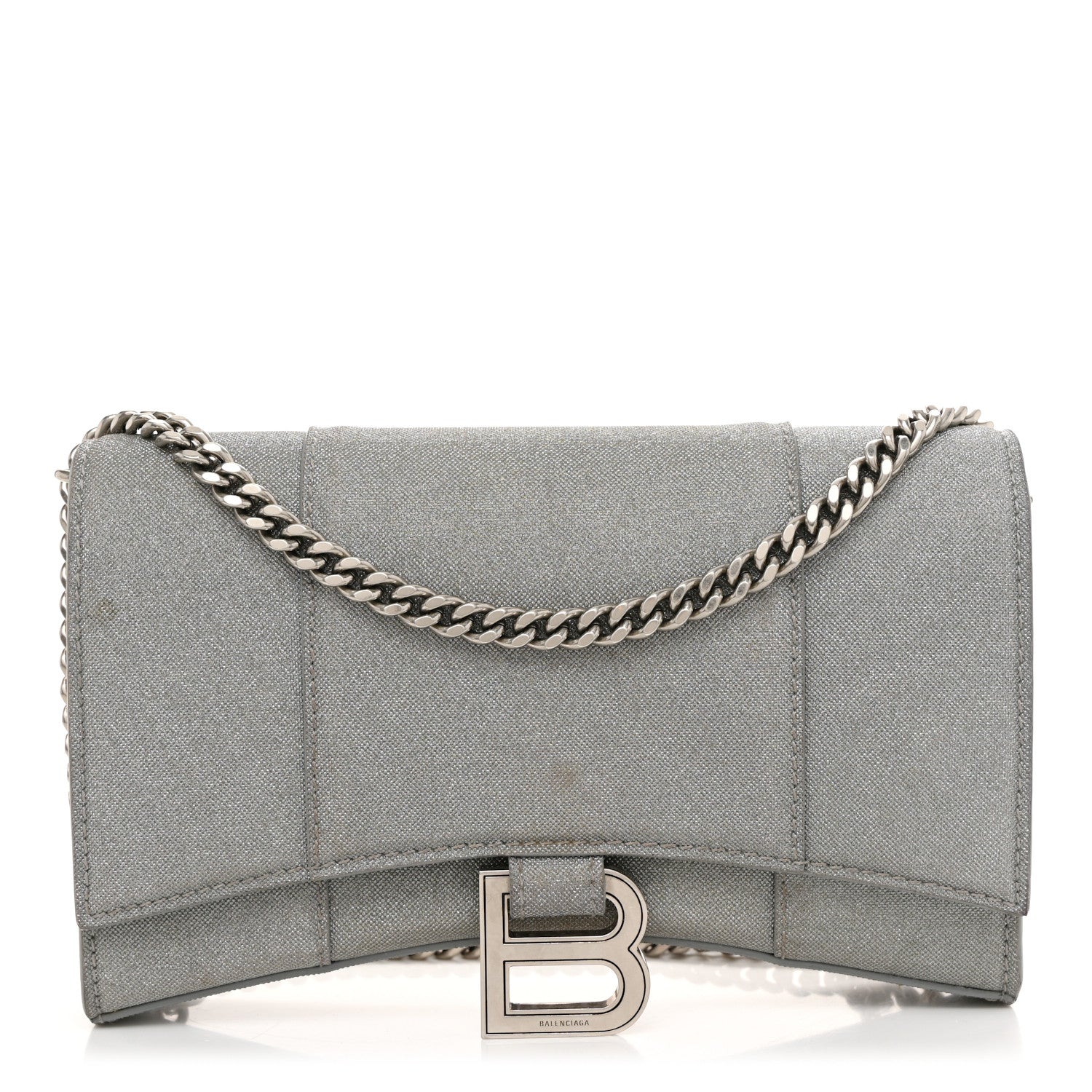 Balenciaga Glitter Fabric Hourglass Chain Bag Grey 1 of 9