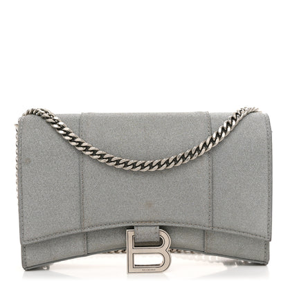 Balenciaga Glitter Fabric Hourglass Chain Bag Grey 1 of 9