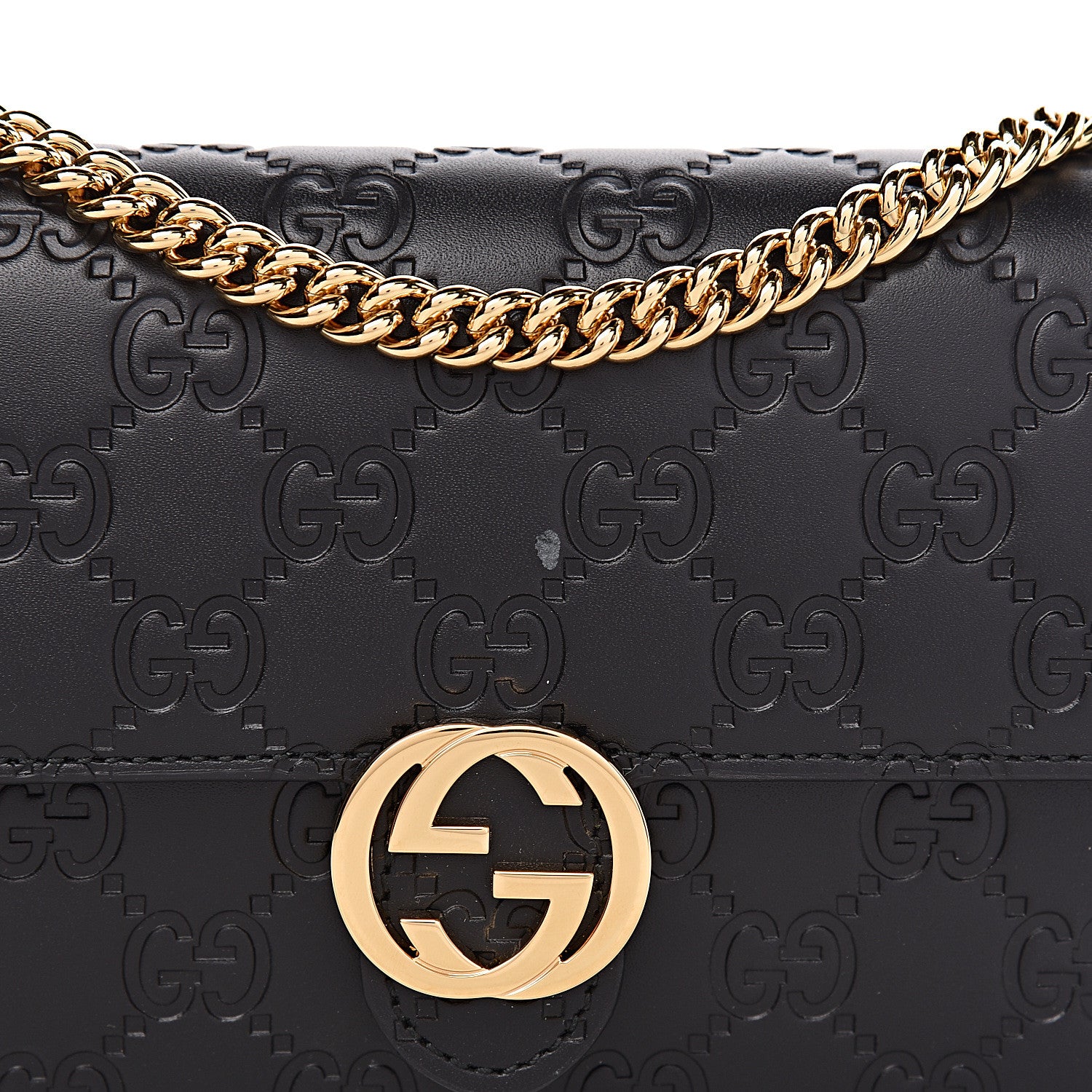 Gucci Guccissima Icon Chain Wallet Black 7 of 10