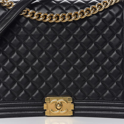 Chanel Lambskin Quilted Large Boy Flap Black 9 of 10