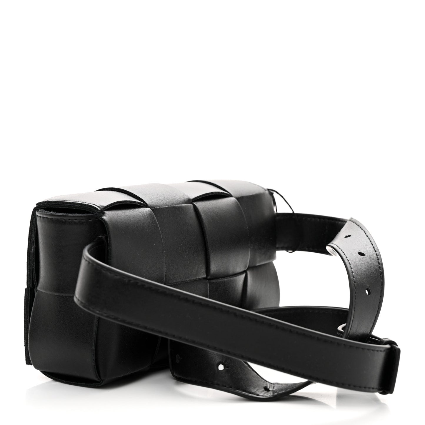 Nappa Maxi Intreccio The Belt Cassette Bag Black
