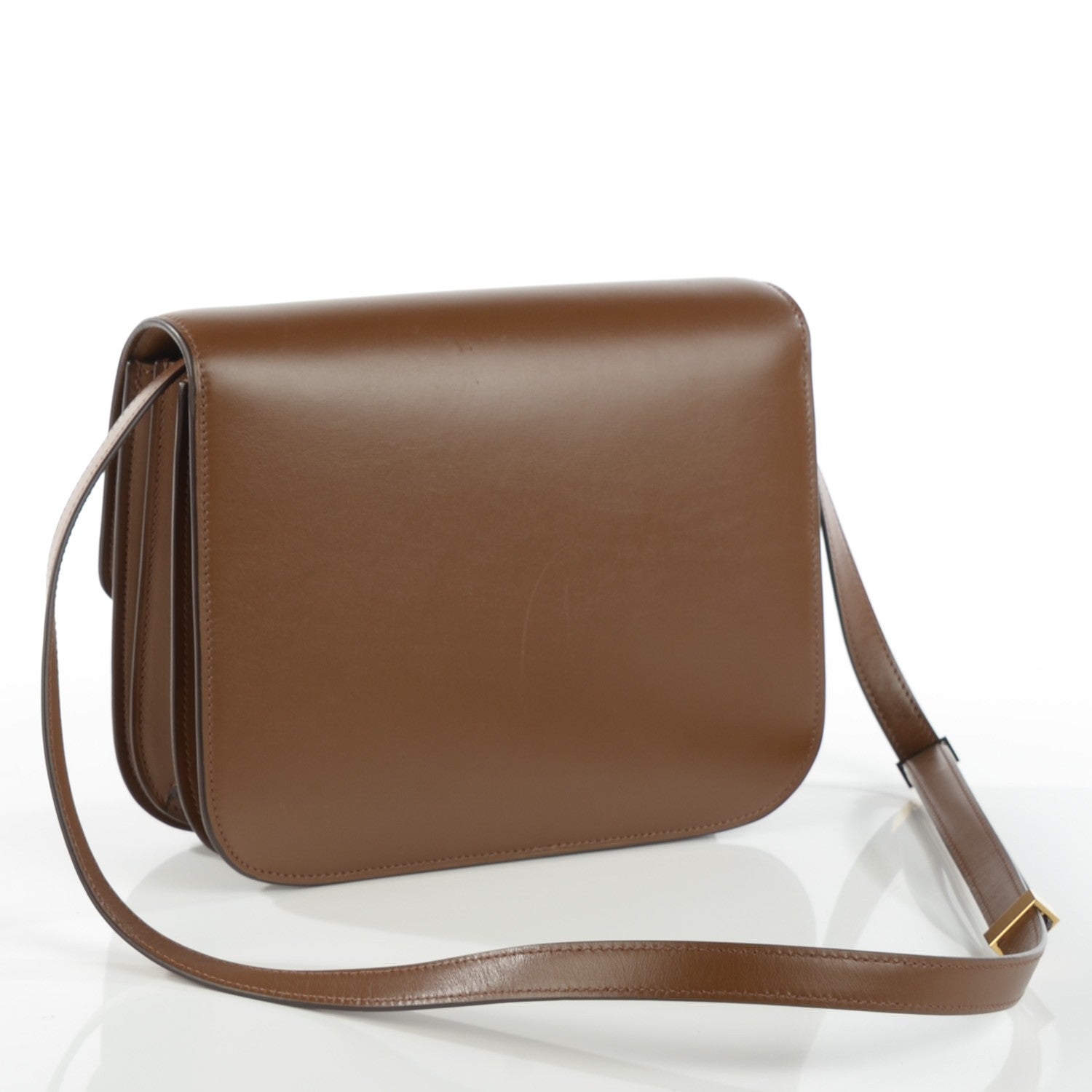 Celine Smooth Calfskin Medium Classic Box Flap Bag Chestnut 3 of 8