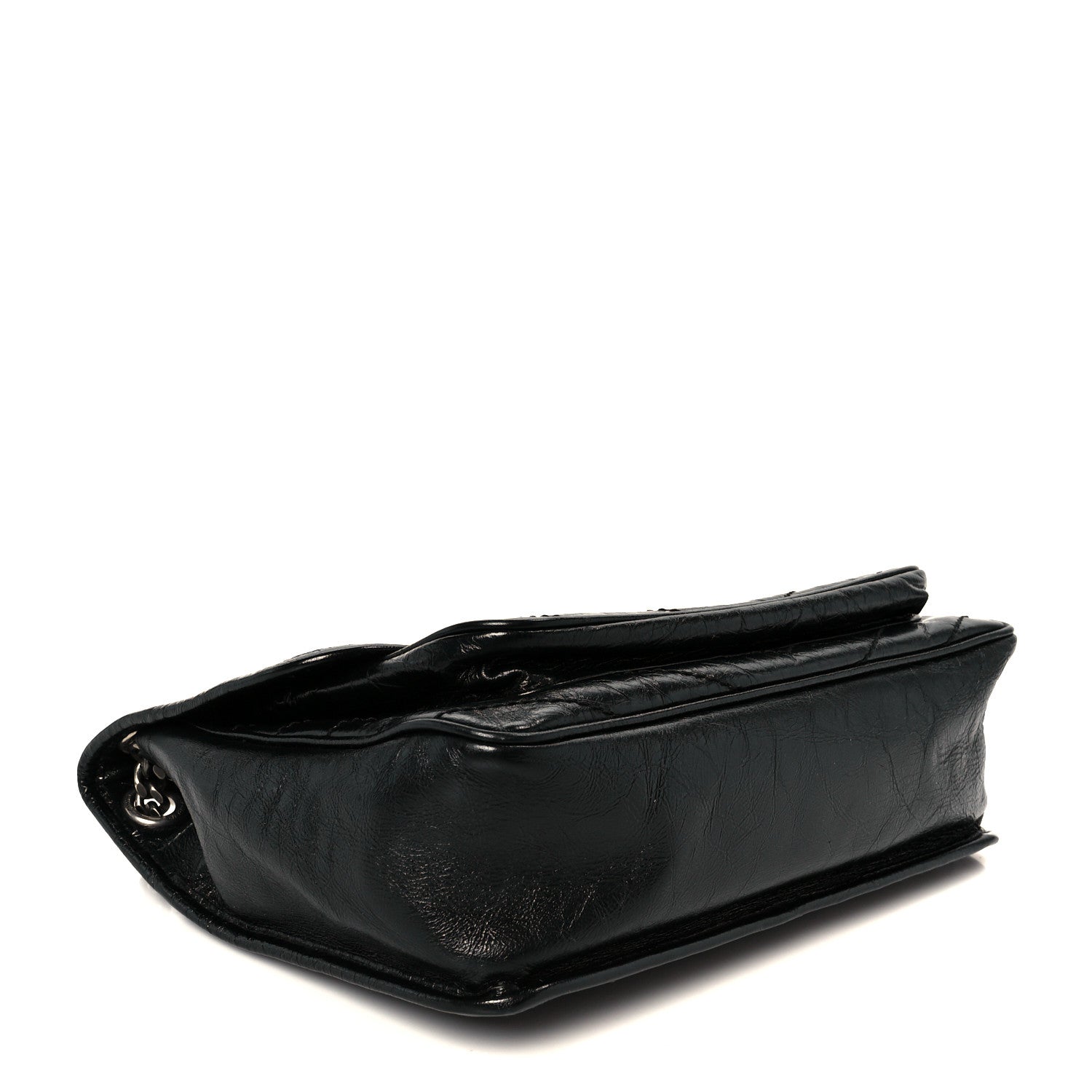 Saint Laurent Crinkled Calfskin Matelasse Monogram Medium Niki Chain Satchel Black 4 of 12