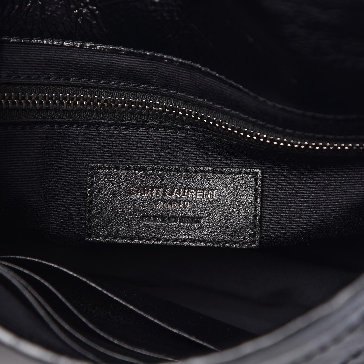 Saint Laurent Crinkled Calfskin Matelasse Monogram Niki Chain Wallet Black 8 of 8