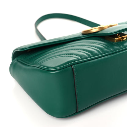 Gucci Calfskin Matelasse Small GG Marmont Shoulder Bag Emerald Green 8 of 9