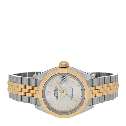 Rolex Stainless Steel 18K Yellow Gold 28mm Oyster Perpetual Datejust Watch Silver Roman 279173 2 of 5