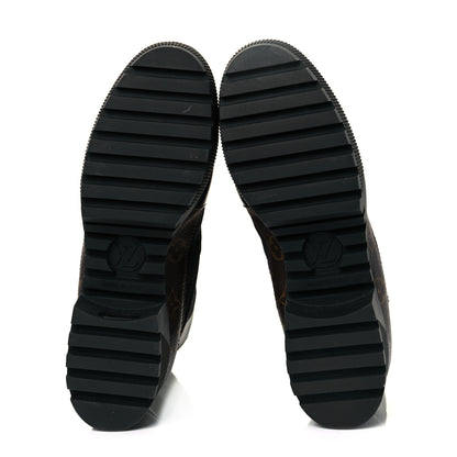 Louis Vuitton Suede Calfskin Monogram Laureate Platform Desert Boots 41 Black 5 of 8