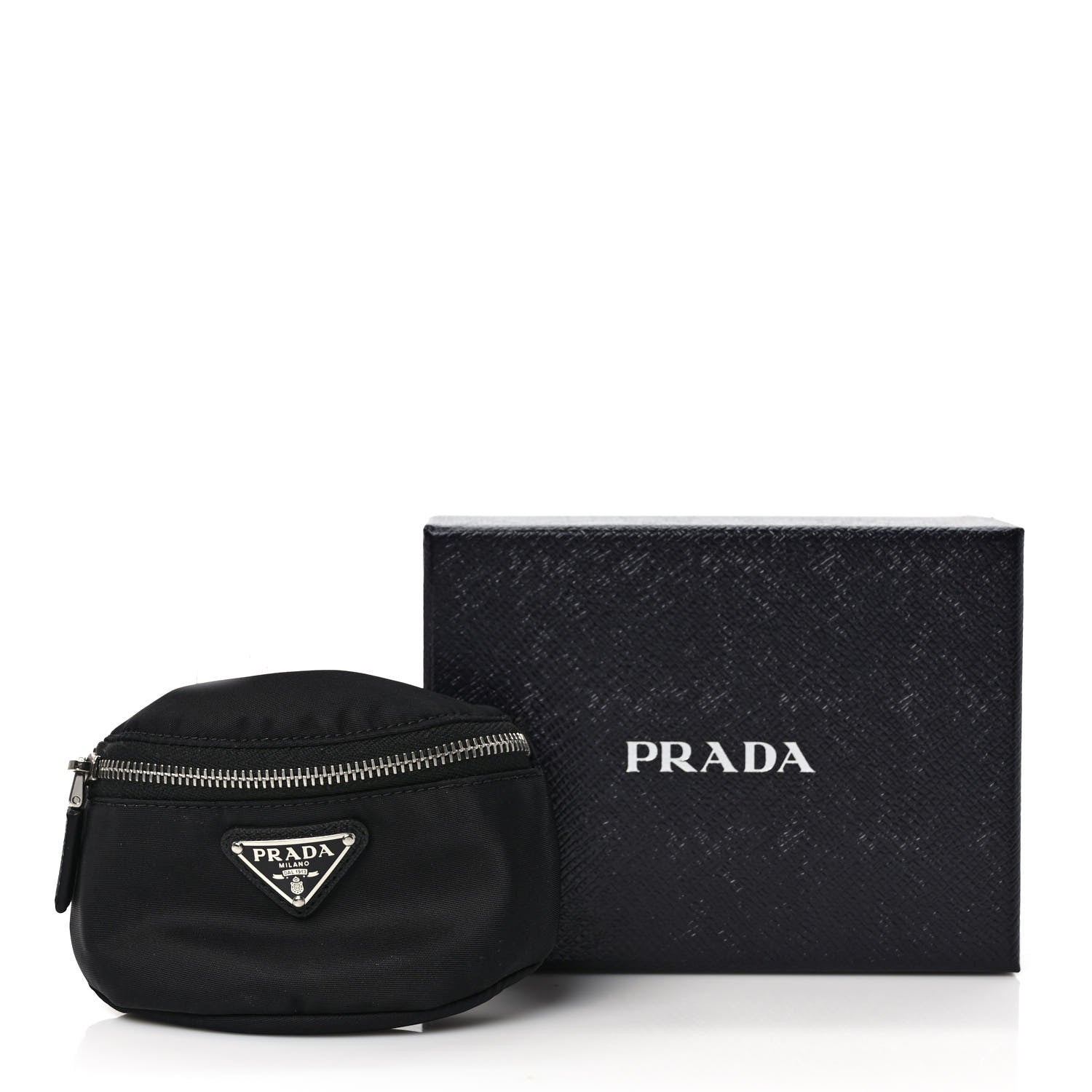 Prada Re-Nylon Travel Saffiano Metal Triangle Logo Mini Arm Pouch Black 7 of 7