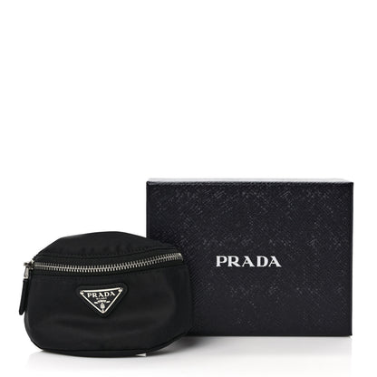 Prada Re-Nylon Travel Saffiano Metal Triangle Logo Mini Arm Pouch Black 7 of 7