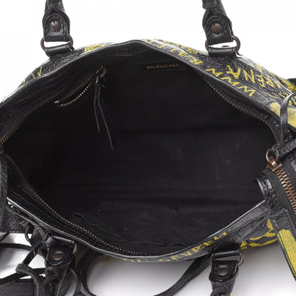 Balenciaga Agneau Graffiti Classic Hardware S City Black Yellow 4 of 4