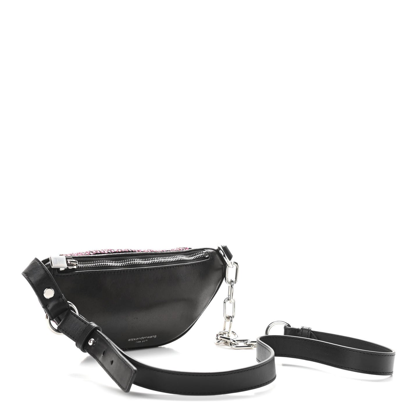 Rhinestone Mesh Mini Attica Belt Bag Prism Pink