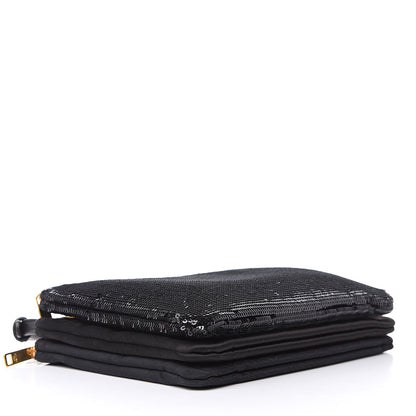 Celine Sequin Small Trio Crossbody Bag Black 4 of 10