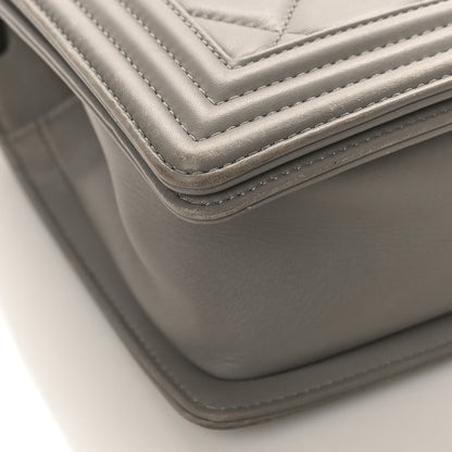 Chanel Lambskin Quilted Small Boy Flap Grey 9 of 12