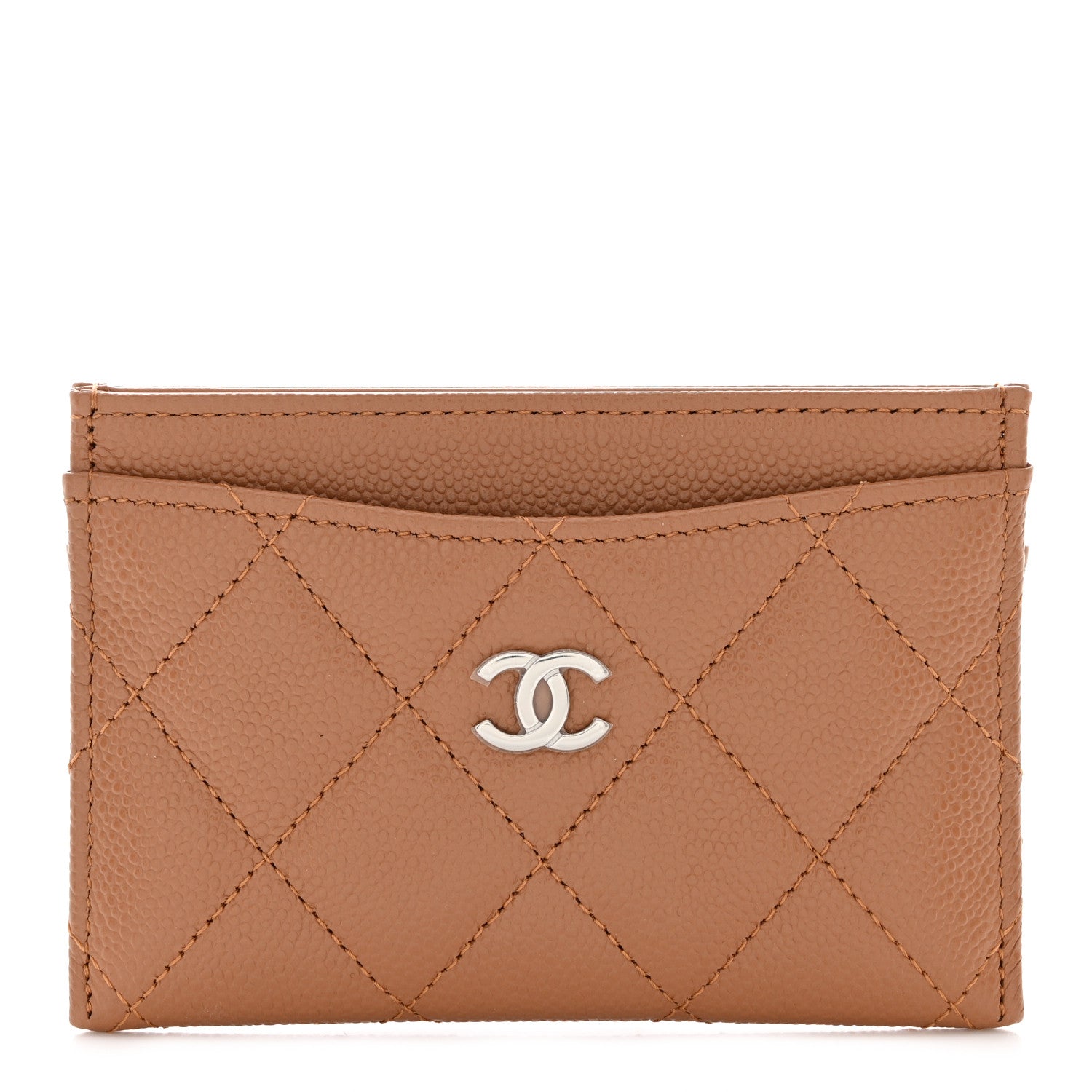 Chanel Caviar Quilted Card Holder Dark Beige 1 of 8