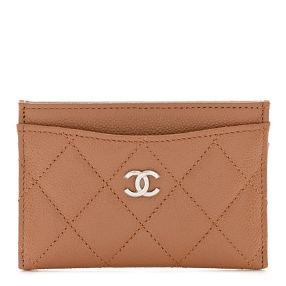 Chanel Caviar Quilted Card Holder Dark Beige 1 of 8