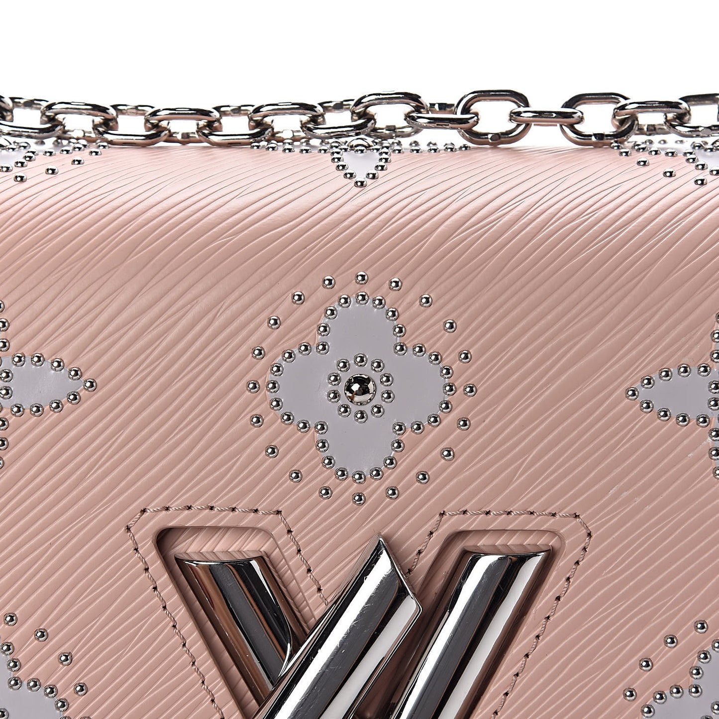 Epi Mechanical Flowers Twist Shoulder Bag MM Rose Ballerine