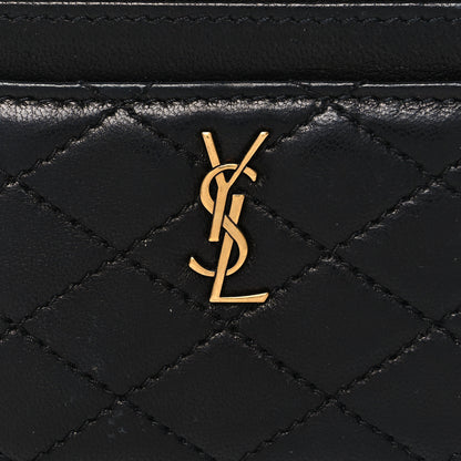 Saint Laurent Lambskin Quilted Gaby Credit Card Case Black 8 of 9