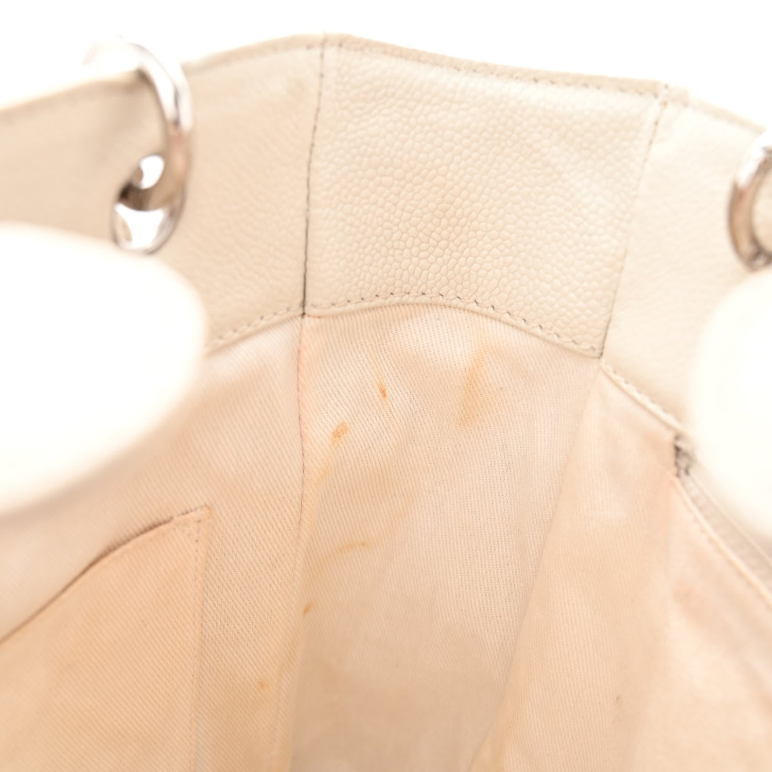 Chanel Caviar Quilted Petit Shopping Tote PST White 11 of 13