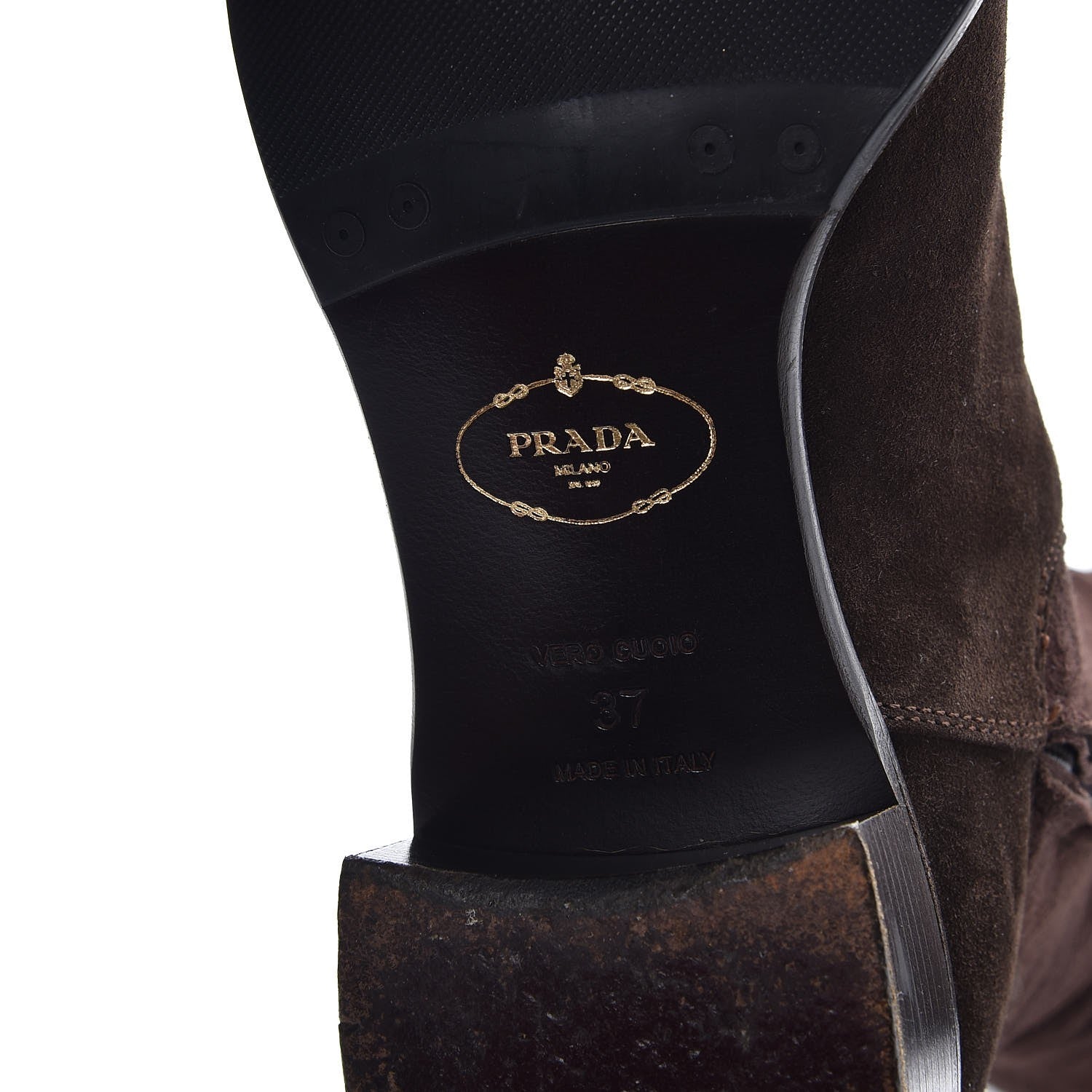 Prada Suede High Boots 37 Brown 8 of 9