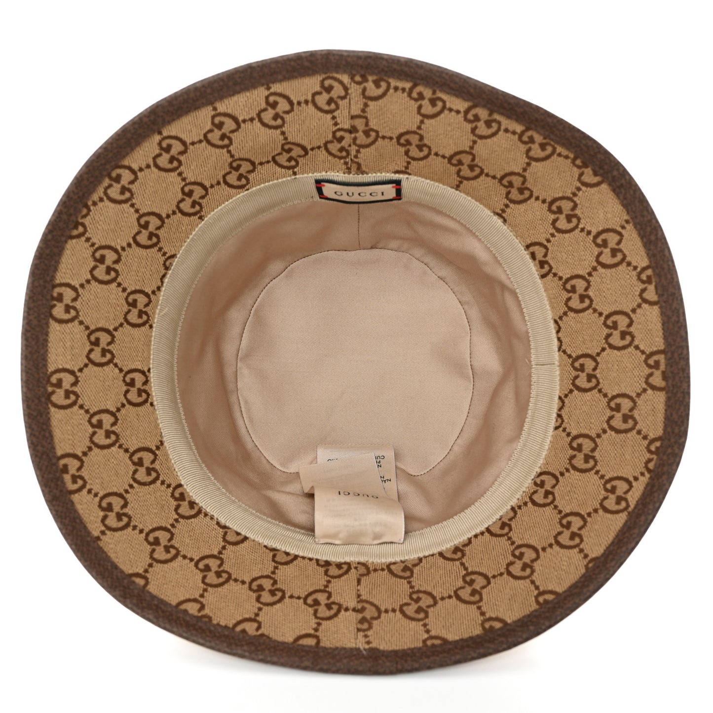 Monogram Textured Dollar Calfskin GG Jago Bucket Hat M Cacao Beige