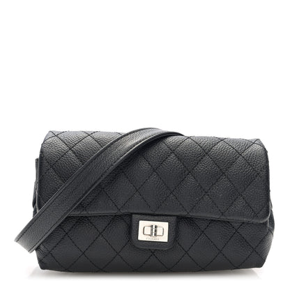 Chanel Grained Calfskin Quilted 2.55 Reissue Flap Belt Bag. Clutch Black 1 of 10