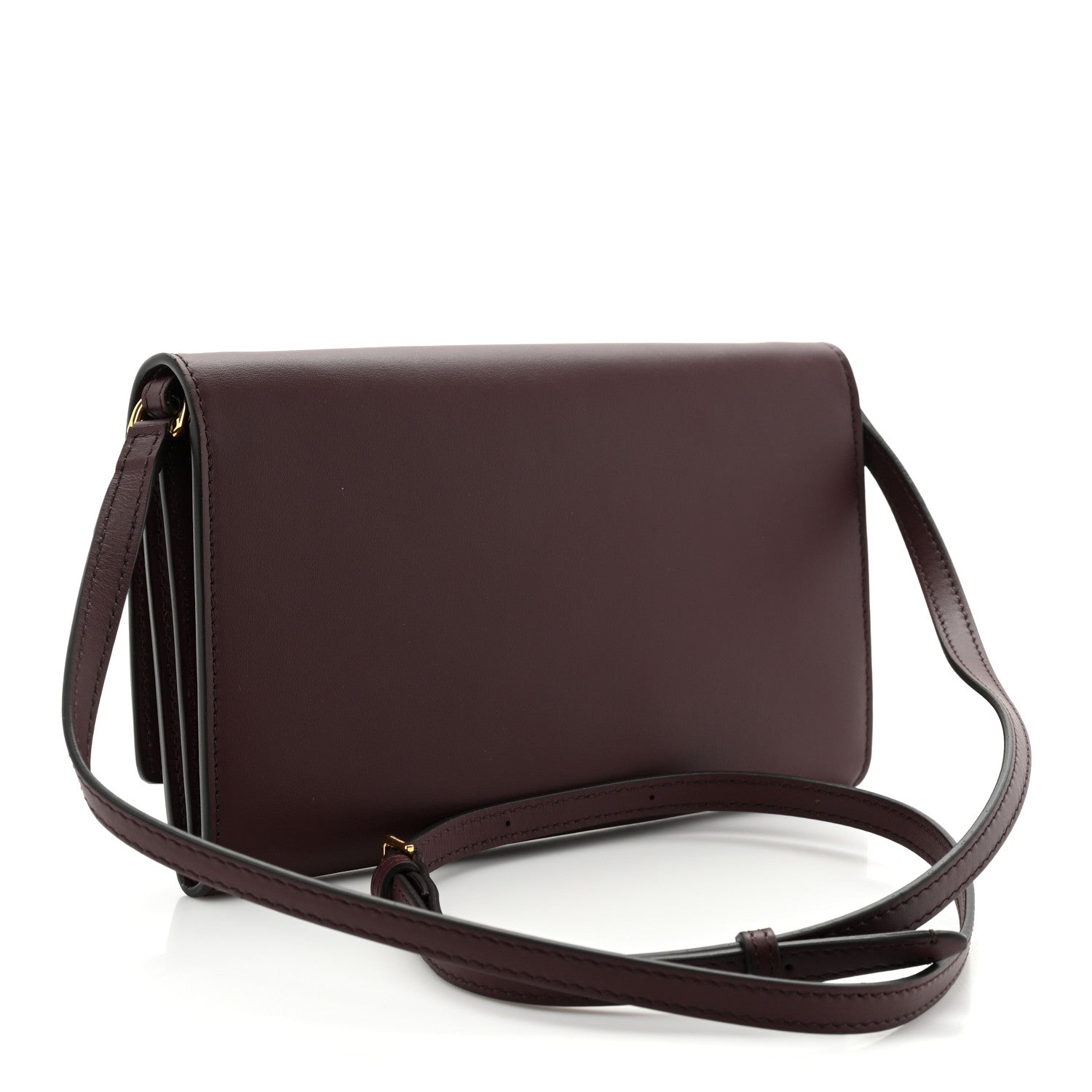 Burberry Calfskin Logo Hazelmere Wallet With Detachable Strap Deep Maroon 3 of 13
