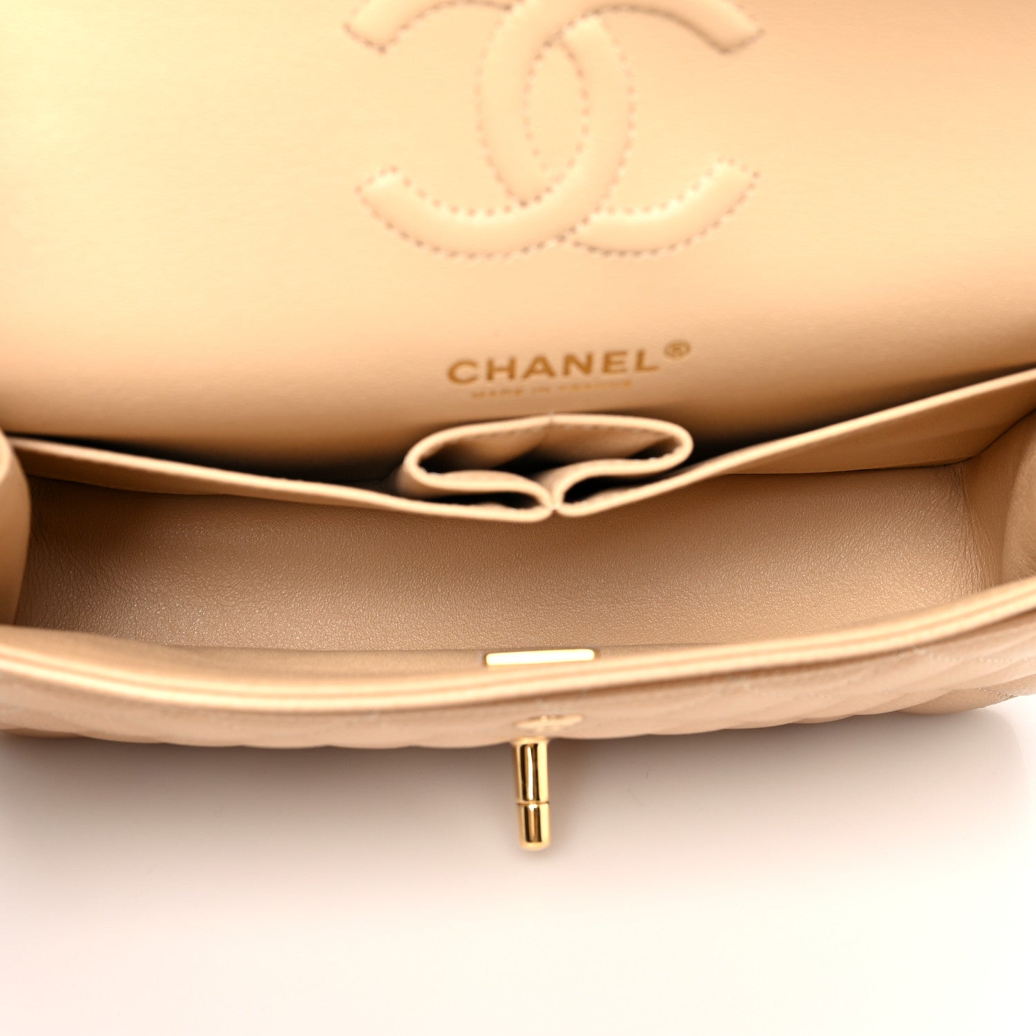 Chanel Caviar Quilted Small Double Flap Beige 5 of 8