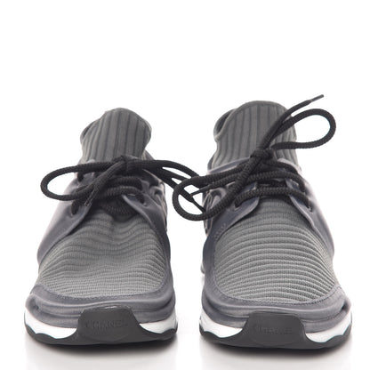 Chanel Stretch Fabric CC Sneakers 35 Grey 2 of 8