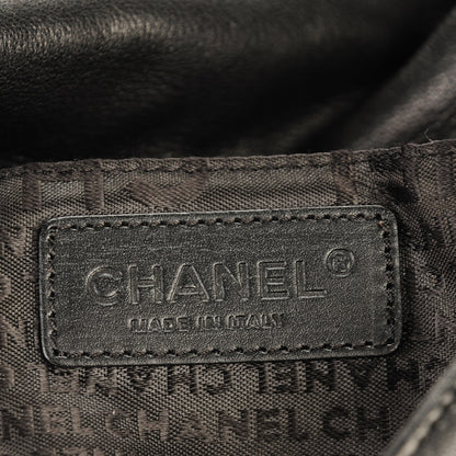 Chanel Lapin Rabbit Fur Lambskin Pleated CC Flap Bag Black 6 of 7