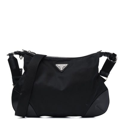 Prada Tessuto Nylon Calfskin Flat Messenger Bag Black 1 of 21