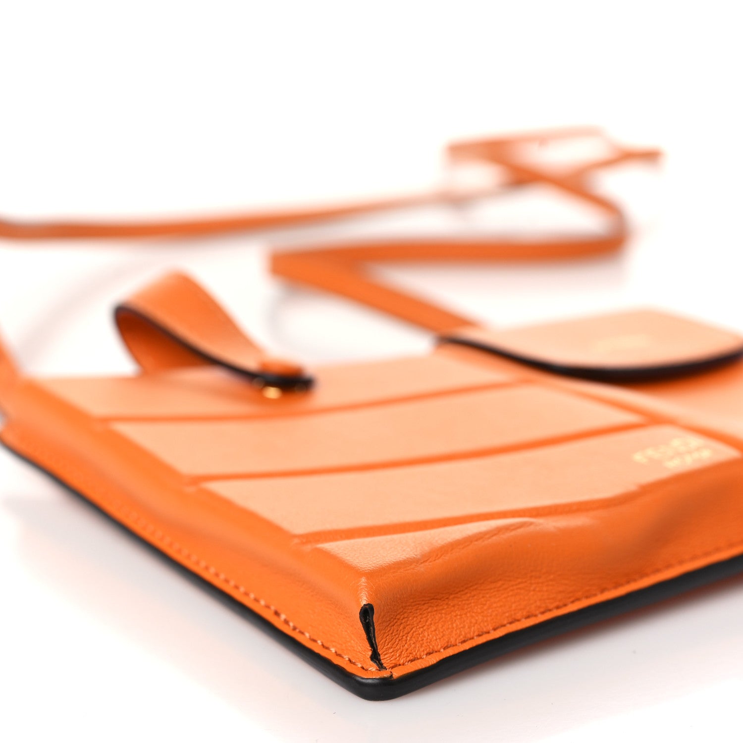 Fendi Vitello Grace Matte Two Pocket Mini Crossbody Aranciata 6 of 7