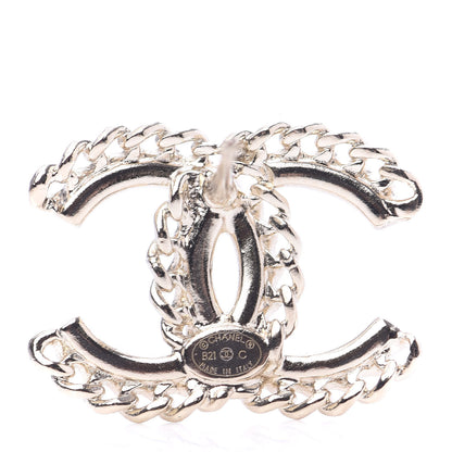 Chanel Crystal Chain CC Earrings Gold 4 of 5