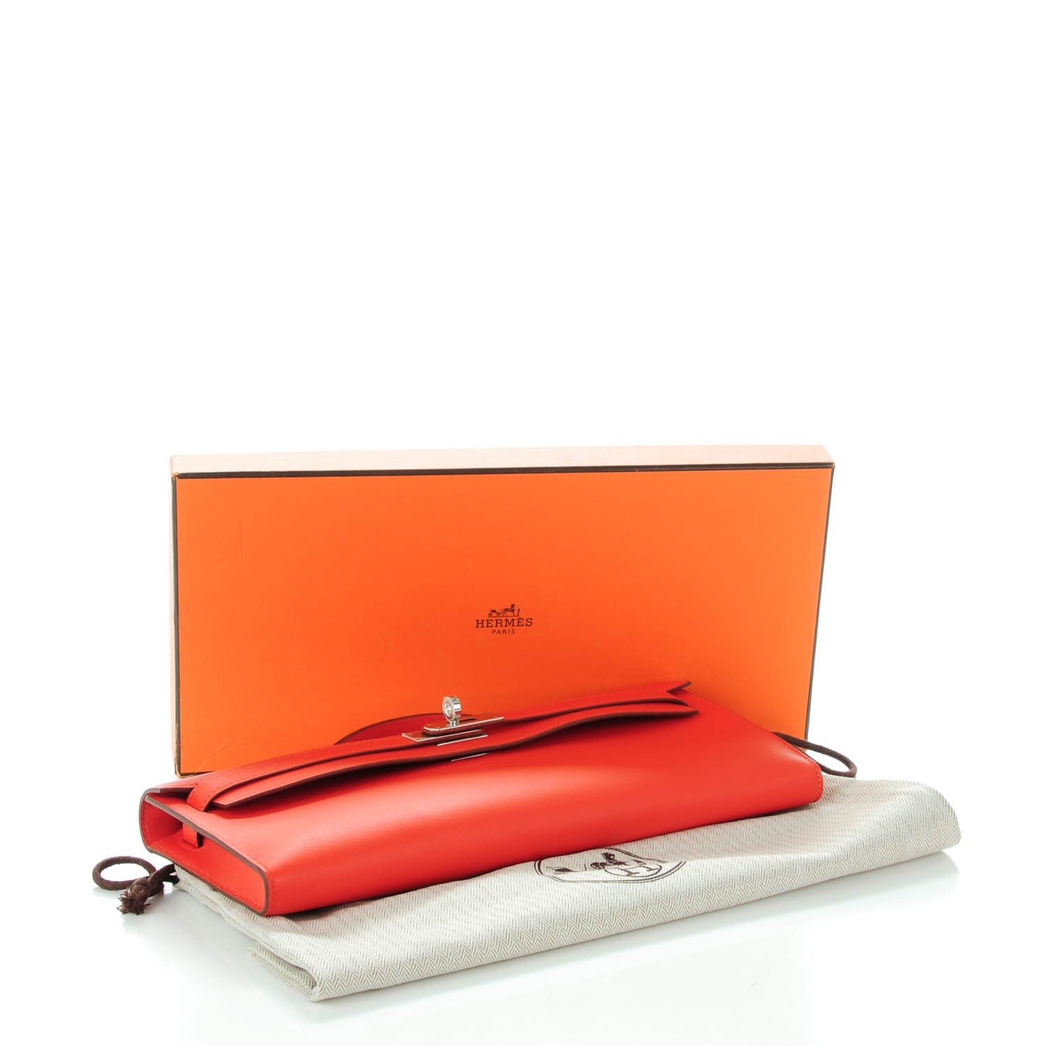 Hermes Swift Kelly Cut Clutch Pochette Capucine 9 of 14