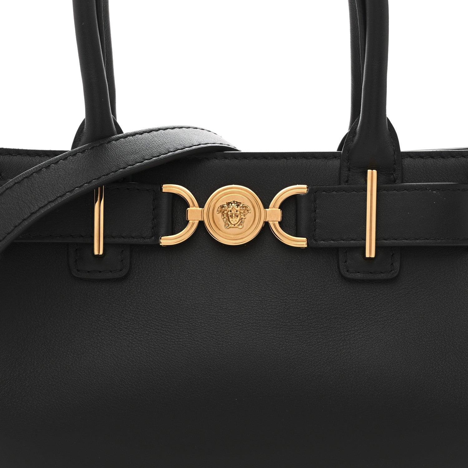 Versace Calfskin Small Medusa '95 Tote Bag Black 7 of 10