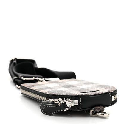 Burberry E-Canvas Check Phone Crossbody Bag Dark Birch Brown 4 of 10