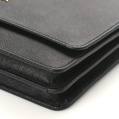 Prada Saffiano Vernice Mini Crossbody Wallet Black 8 of 8