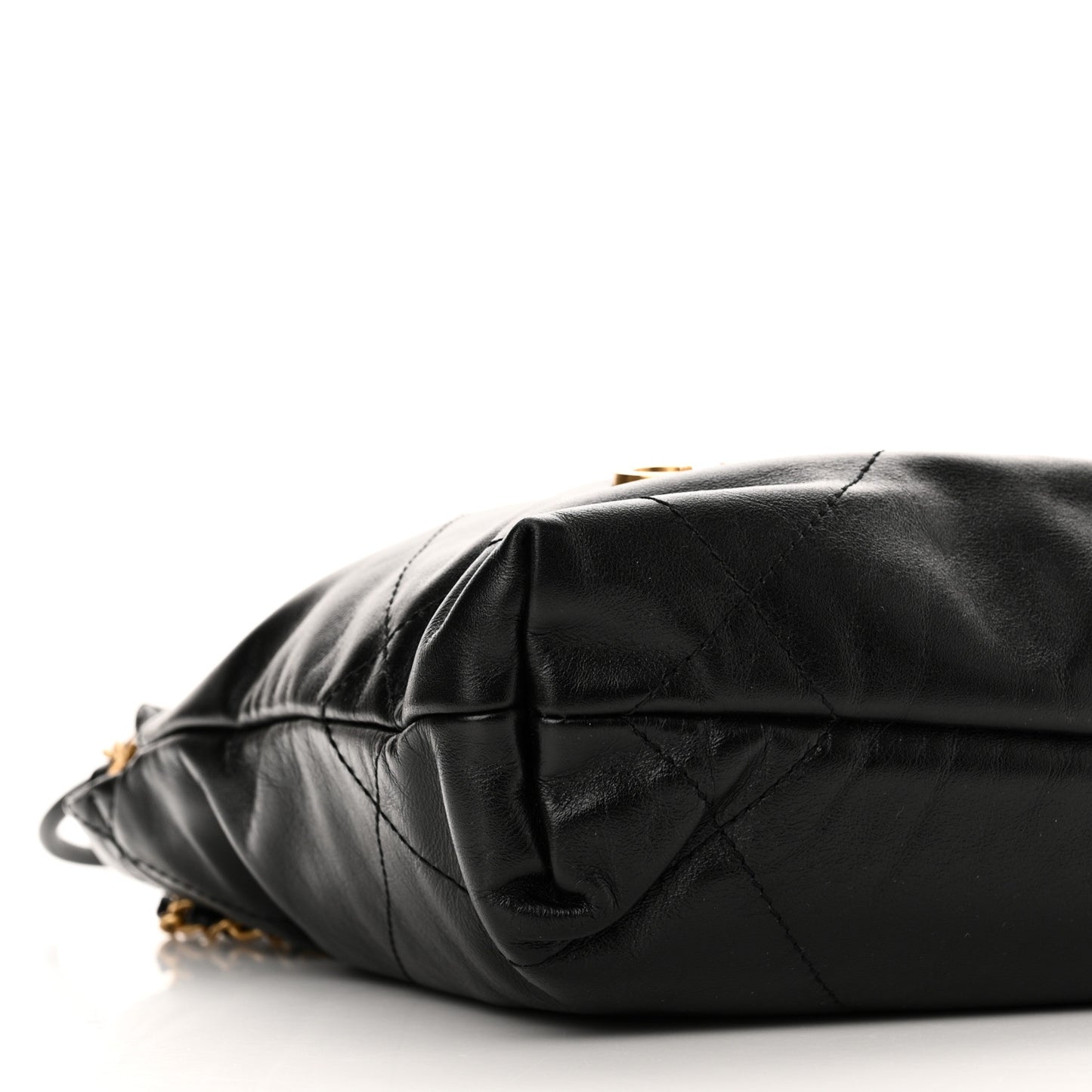 Shiny Calfskin Quilted Mini Chanel 22 Black