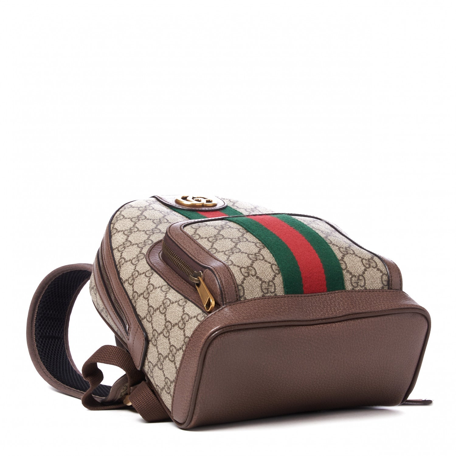 Gucci GG Supreme Monogram Calfskin Web Small Ophidia Day Backpack Beige Ebony New Acero 3 of 9