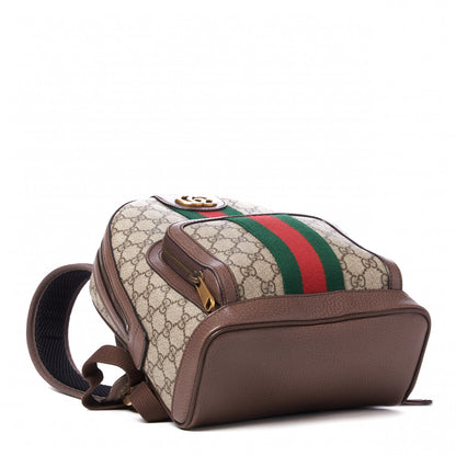 Gucci GG Supreme Monogram Calfskin Web Small Ophidia Day Backpack Beige Ebony New Acero 3 of 9