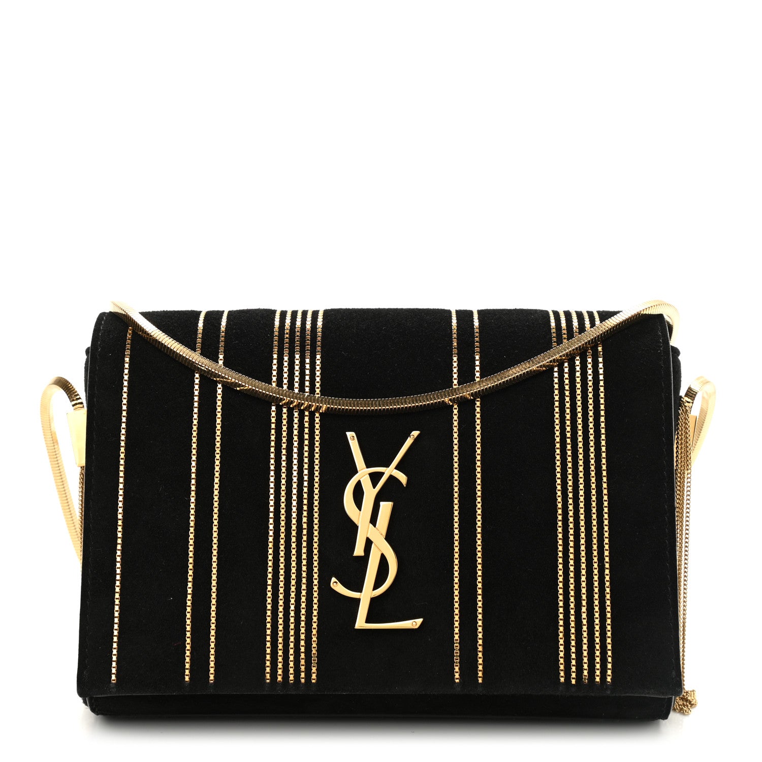 Saint Laurent Suede Small Classic Monogram Kate Chain Satchel Black 1 of 12