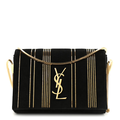 Saint Laurent Suede Small Classic Monogram Kate Chain Satchel Black 1 of 12