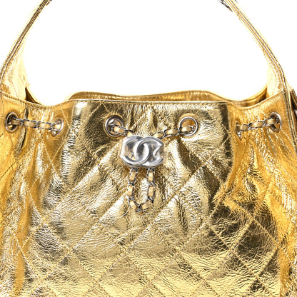 Chanel Metallic Aged Calfskin Quilted Small Chanel 25 Handbag Gold 8 of 11