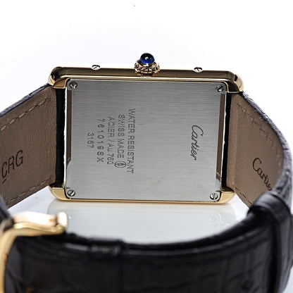 Cartier Stainless Steel 18K Yellow Gold Alligator 27mm Tank Solo Quartz Watch 5 of 9