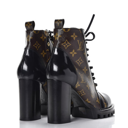 Louis Vuitton Patent Calfskin Monogram Star Trail Ankle Boots 41 Black 4 of 8