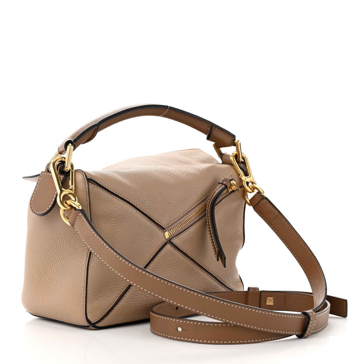 Loewe Grained Calfskin Small Puzzle Bag Sand Mink 3 of 10