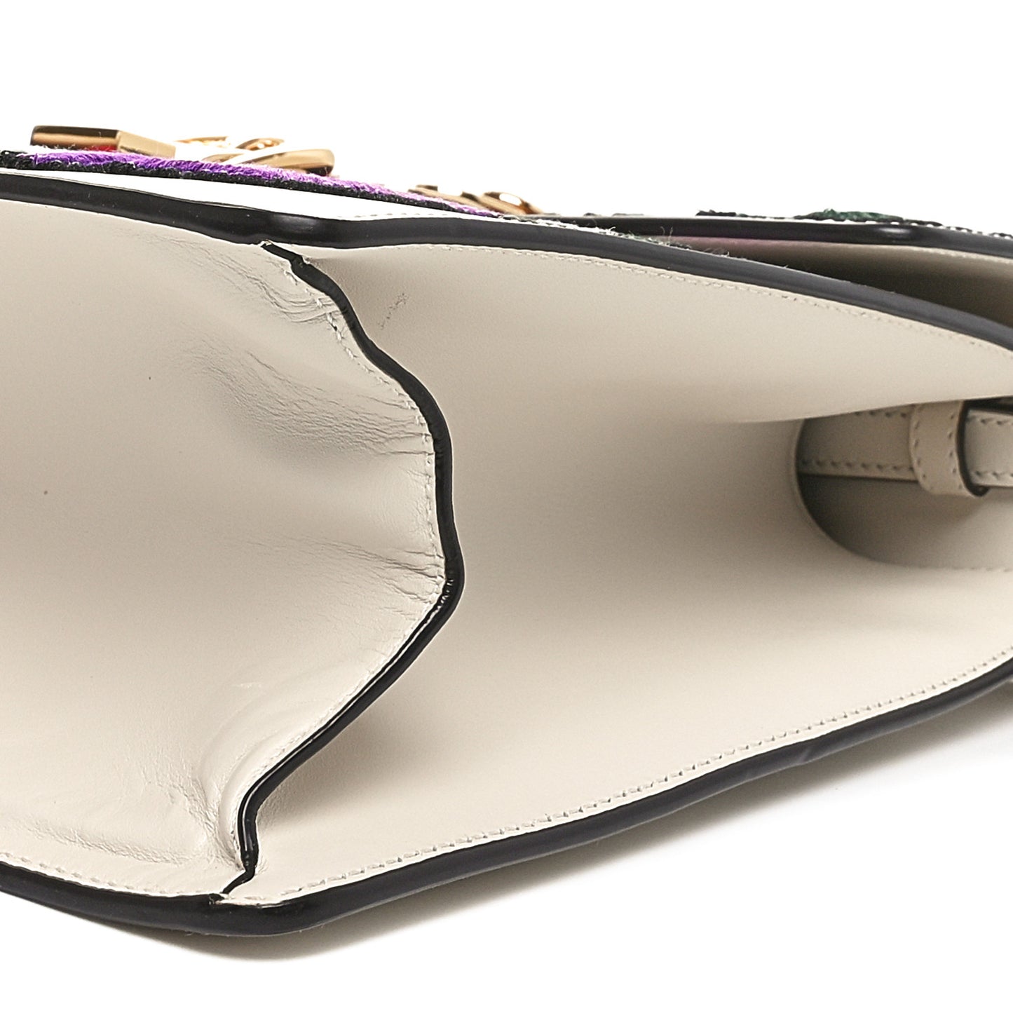 Calfskin Embroidered Medium Sylvie Top Handle Bag White